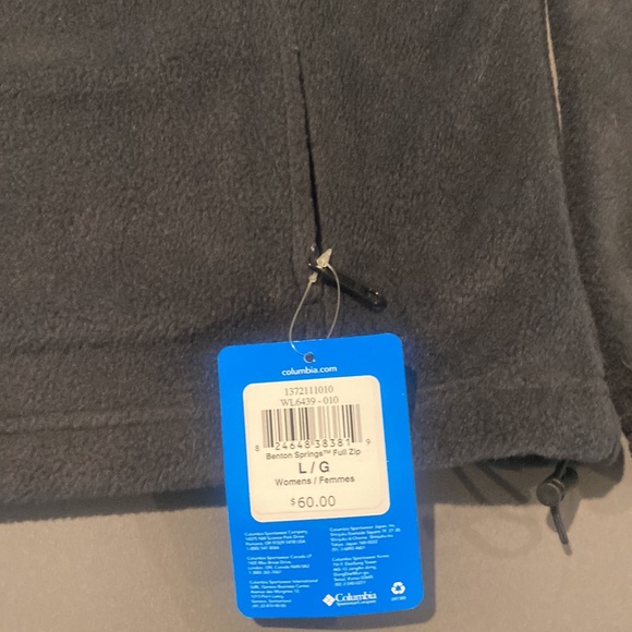 Women’s Large Columbia Full Zip Fleece Jacket - Gray - Picture 3 of 3